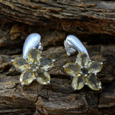 Natalia Yellow Gemstone Stud Earrings for Glamour